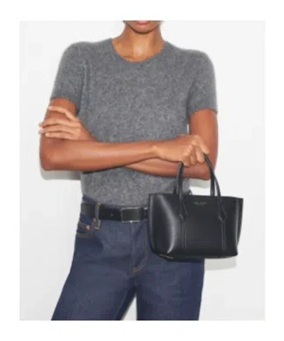 Tory Burch Black Leather Mini Perry Handbag In Black