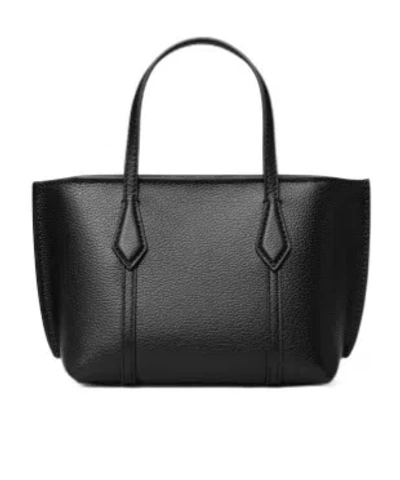 Tory Burch Black Leather Mini Perry Handbag In Black