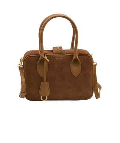 Golden Goose Suede Leather Bag In Leather Color In Brown