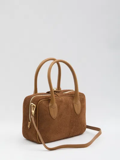Golden Goose Suede Leather Bag In Leather Color In Brown