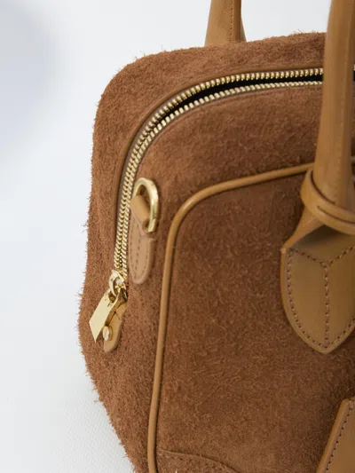Golden Goose Suede Leather Bag In Leather Color In Brown