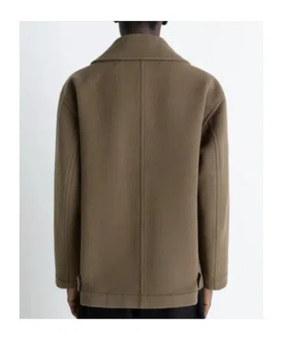 Lemaire Double-breasted Jacket In Brown