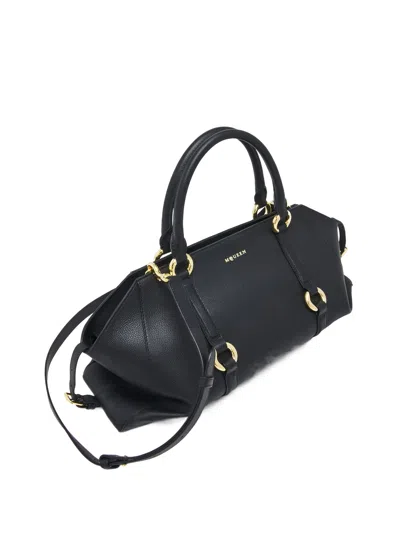 Alexander Mcqueen Mcqueen Medium Farringdon Leather Satchel In Black