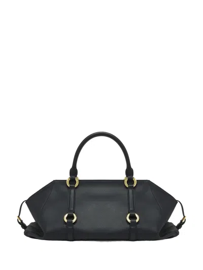 Alexander Mcqueen Mcqueen Medium Farringdon Leather Satchel In Black