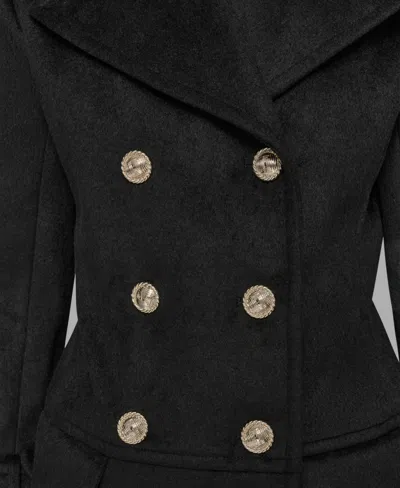 Karl Lagerfeld Women's Dropped Waist Peacoat In Black