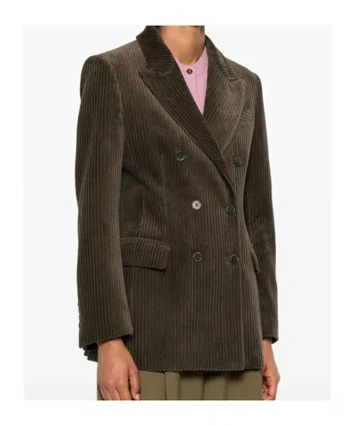 P.a.r.o.s.h P. A.r. O.s. H. Double Breasted Courduroy Jacket In Green