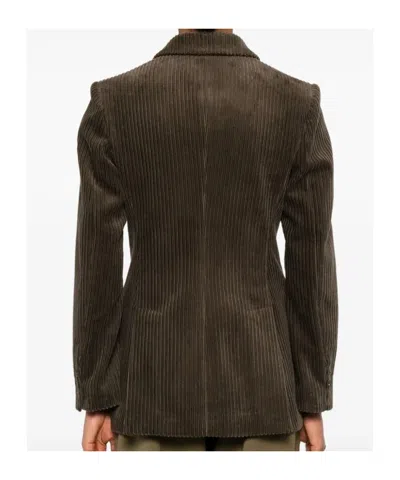 P.a.r.o.s.h P. A.r. O.s. H. Double Breasted Courduroy Jacket In Green