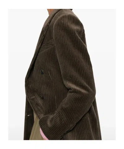 P.a.r.o.s.h P. A.r. O.s. H. Double Breasted Courduroy Jacket In Green