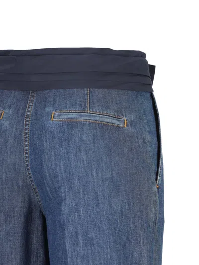 Valentino Womens Medium Blue Denim Bow-embroidered Wide-leg Denim Jeans In Blue