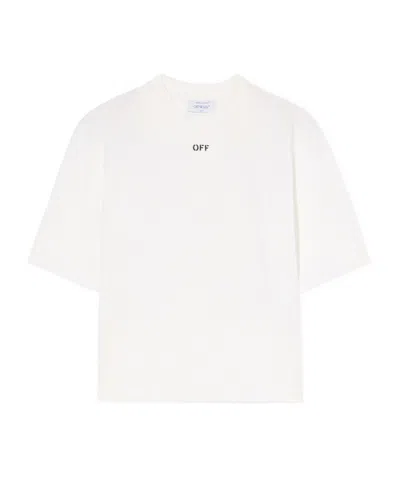 Off-white Embroidered Flowers Boxy Logo Tee In Multi