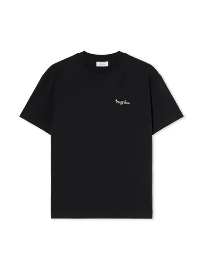 Off-white Arrow Glass Flower Regular Logo T-shirt In Black