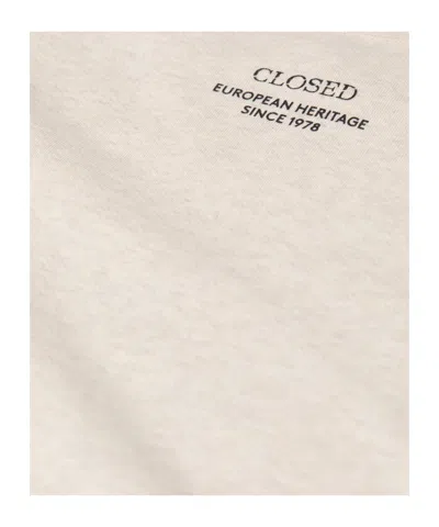 Closed Beige Solid Crew Neck Sweatshirt In Neutral