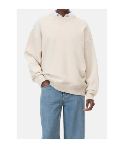 Closed Beige Solid Crew Neck Sweatshirt In Neutral
