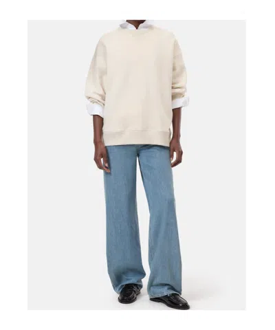 Closed Beige Solid Crew Neck Sweatshirt In Neutral