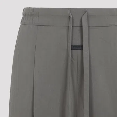 Fear Of God Premium Lyocell-cotton Blend Trousers With Adjustable Waistband In Gray