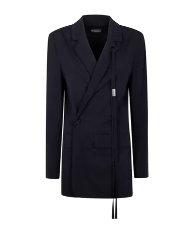 Ann Demeulemeester Olena Wrap Deconstructed Blazer In Black