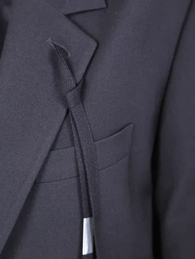 Ann Demeulemeester Single-button Tie-detail Jacket In Blue