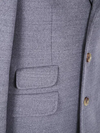 Brunello Cucinelli Three-button Patch-pocket Coat In Blue