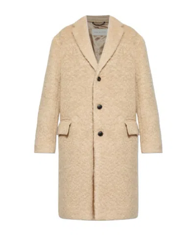 Dries Van Noten Beige Mohair Coat In Neutral