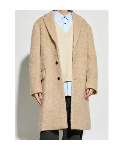 Dries Van Noten Beige Mohair Coat In Neutral
