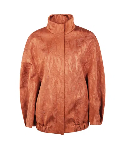 Dries Van Noten Damask Effect Jacquard Jacket In Brown