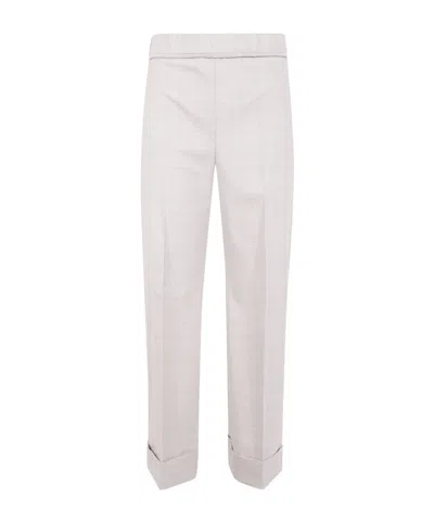 D Exterior Casual Pants With Cuffs In White