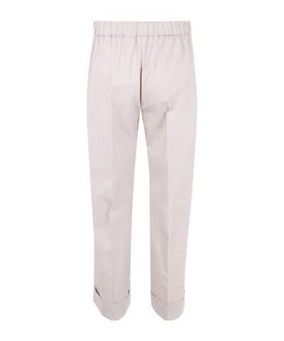 D Exterior Casual Pants With Cuffs In White