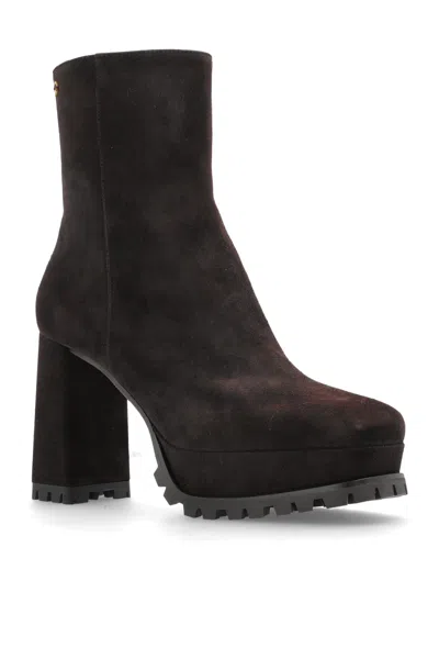 Gianvito Rossi 70mm Harlem Platform Block-heel Ankle Boots In Brown