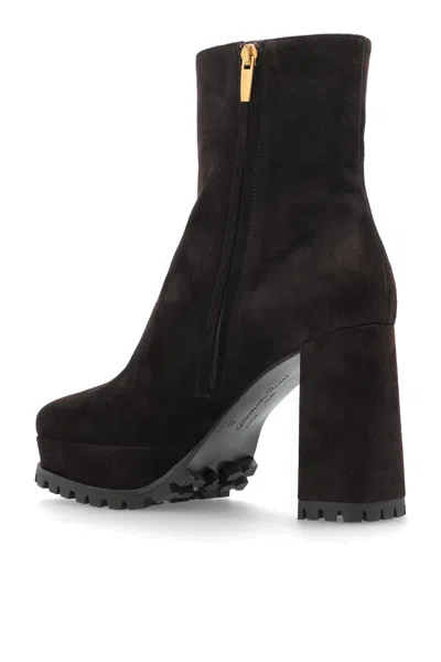 Gianvito Rossi 70mm Harlem Platform Block-heel Ankle Boots In Brown