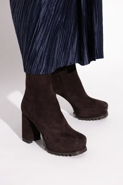 Gianvito Rossi 70mm Harlem Platform Block-heel Ankle Boots In Brown