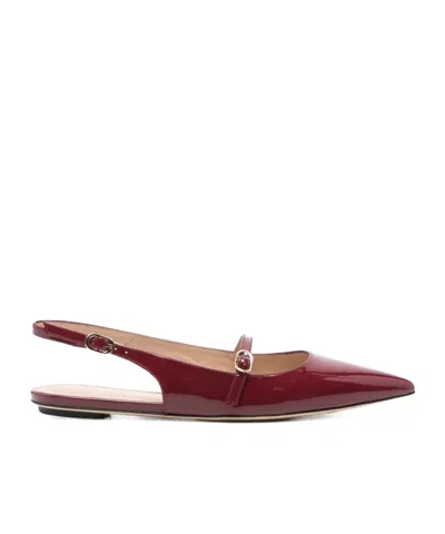 Stuart Weitzman Adjustable Strap Slingback Sandals In Burgundy