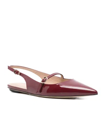 Stuart Weitzman Adjustable Strap Slingback Sandals In Burgundy