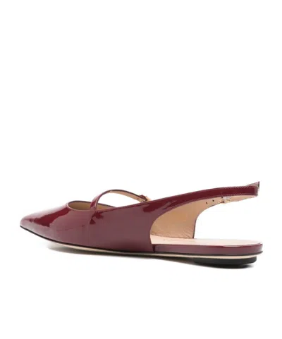Stuart Weitzman Adjustable Strap Slingback Sandals In Burgundy