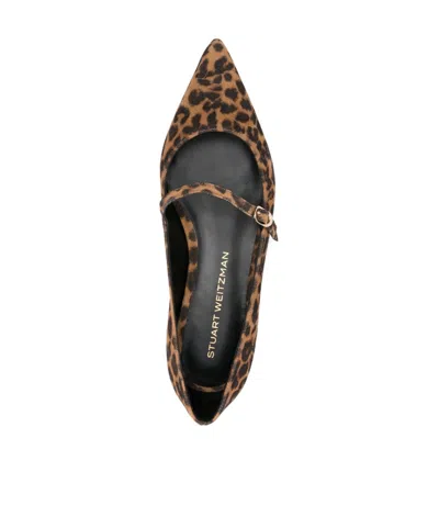 Stuart Weitzman "emilia" Mary Jane Flat In Brown