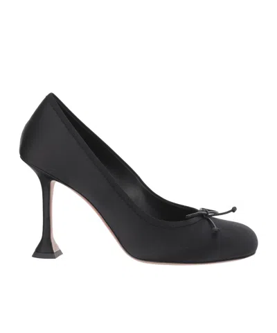 Amina Muaddi Women Black Bow Heels, 3.5 Luxury Pumps & Heels For Women Darveys In Black