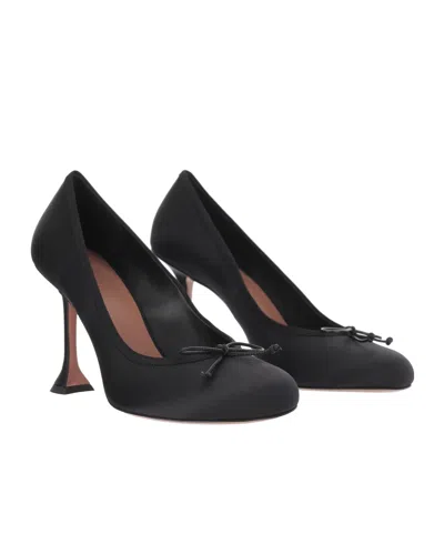 Amina Muaddi Women Black Bow Heels, 3.5 Luxury Pumps & Heels For Women Darveys In Black