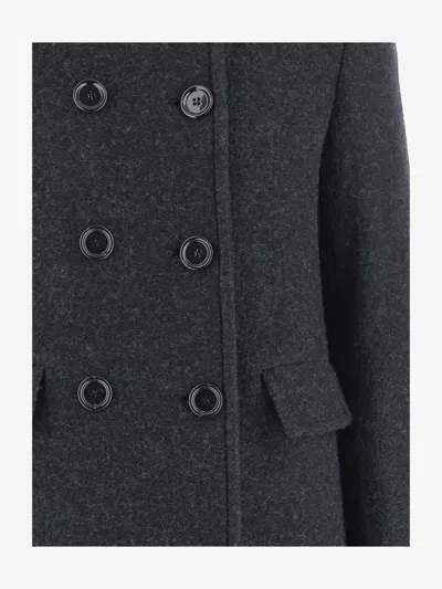 Aspesi Double-breasted Coat In Black