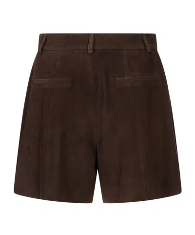 P.a.r.o.s.h Parosh Linen Shorts In Brown