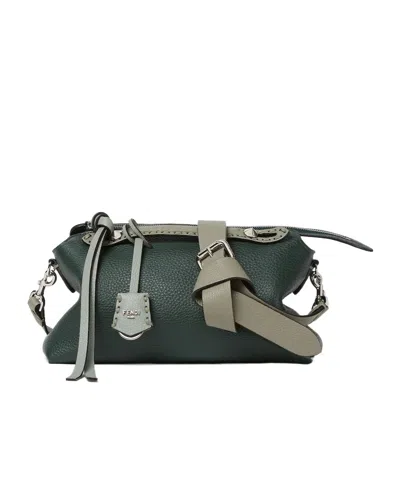 Fendi Borsa By The Way Soft Medium With Macro Top Stitching In Green