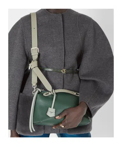 Fendi Borsa By The Way Soft Medium With Macro Top Stitching In Green