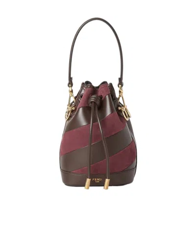 Fendi Mon Tresor Mini Bag In Two-tone Inlaid Leather And Suede Women In Multi