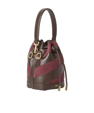 Fendi Mon Tresor Mini Bag In Two-tone Inlaid Leather And Suede Women In Multi