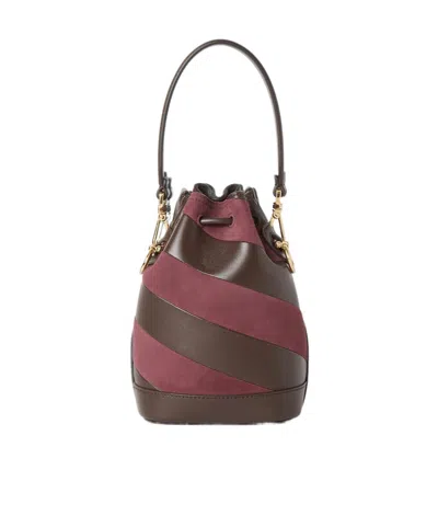 Fendi Mon Tresor Mini Bag In Two-tone Inlaid Leather And Suede Women In Multi