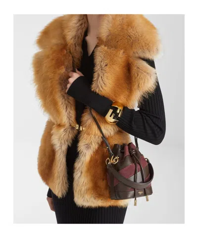 Fendi Mon Tresor Mini Bag In Two-tone Inlaid Leather And Suede Women In Multi