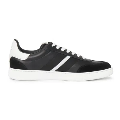 Bally Casual Round Toe Low Sneakers With Stripe In Black