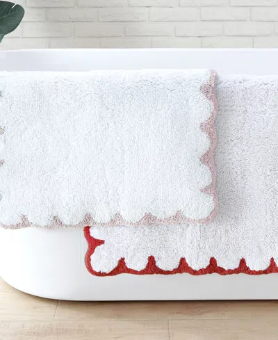 Peri Home Scallop Cotton Bath Rug, 30" X 20" In Red