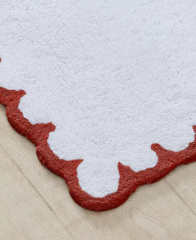 Peri Home Scallop Cotton Bath Rug, 30" X 20" In Red