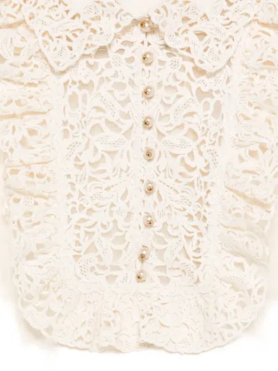 Zimmermann Ruffle-trim Mini Dress In White