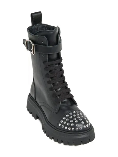 Marni Combat Boots With Studs On The Toe In Black