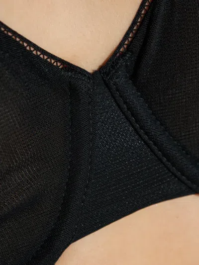 Hanro Sheer-panel Bra In Black